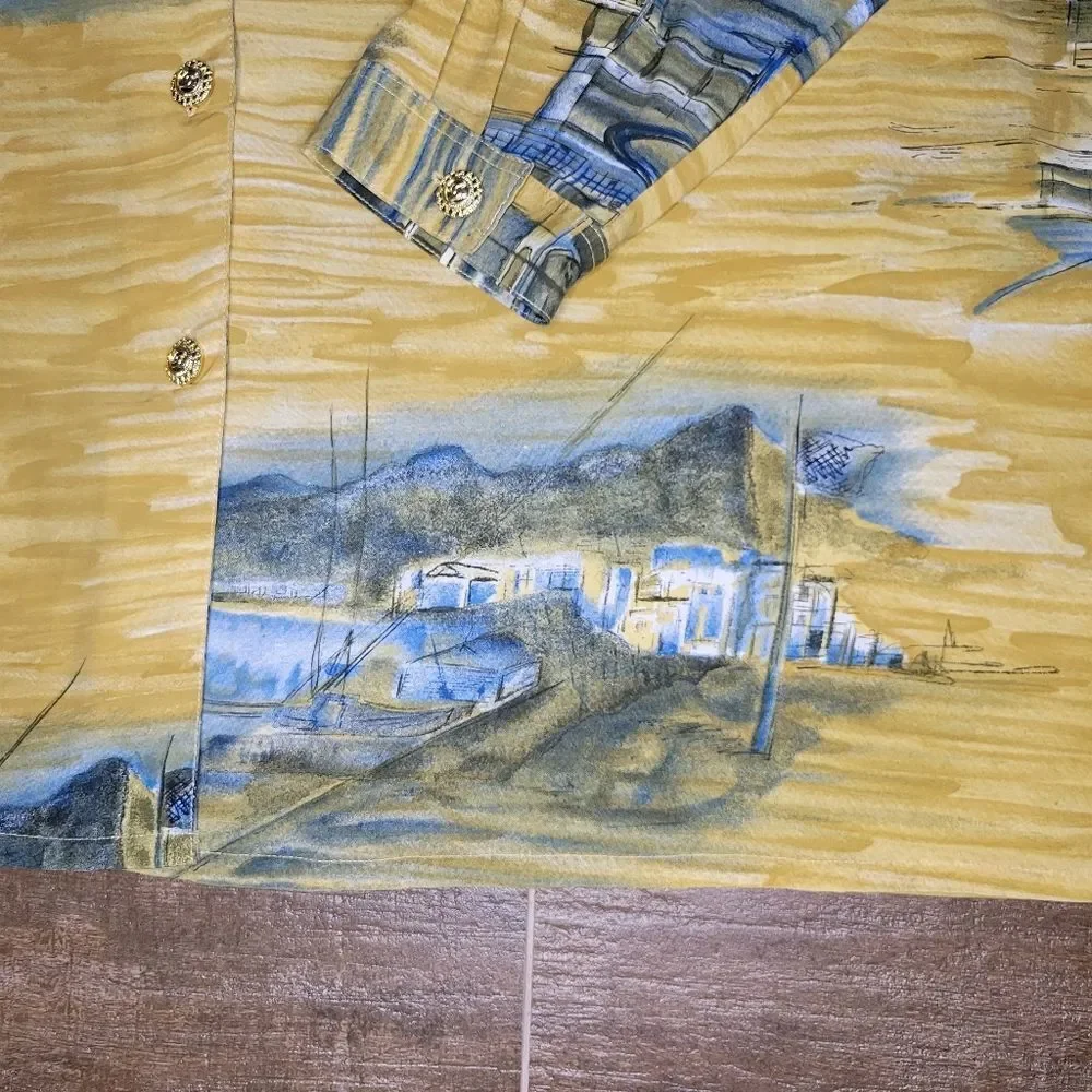 Vintage Wild Thyme oversized long sleeve printed button down shirt. - Picture 3 of 14